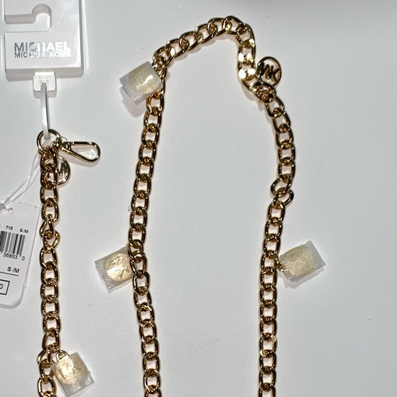 MICHAEL KORS Gold Logo MK Chain Belt S M L XL - Picture 4 of 8